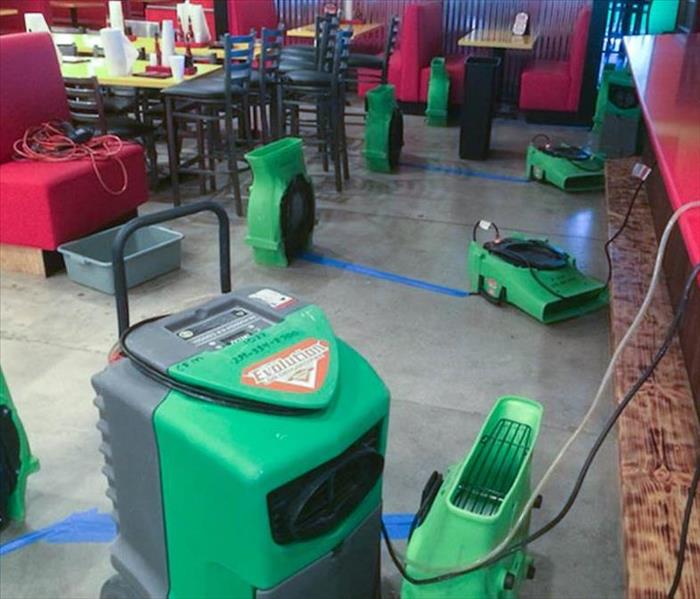 Air movers in restaurant 