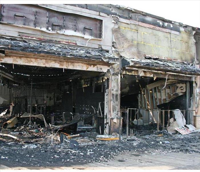 A business damaged by fire